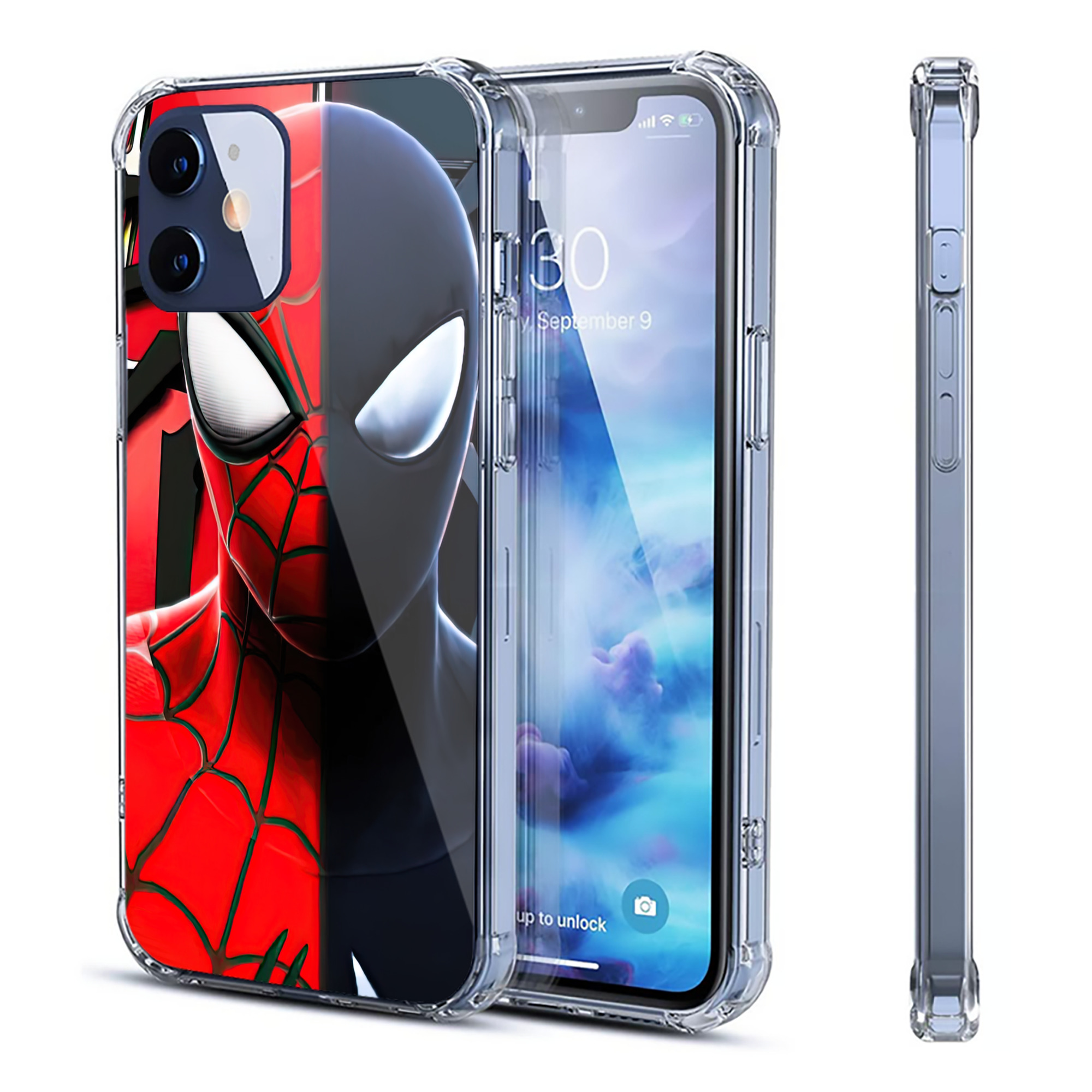 （画像用） Spider Man スパイダーマン 【iPhone 12シリーズ対応】透明スマホケース（クリアソフトケース）